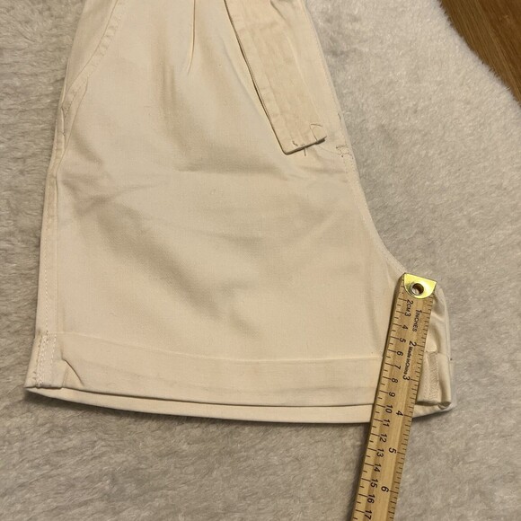 Blu Pepper Womens Paperbag Ivory Shorts Cotton Spandex Shorts Size Medium - Picture 11 of 12